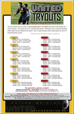 Soccer Tryout Flyers