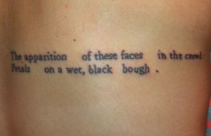 ... these faces in the crowd; Petals on a wet, black bough.
