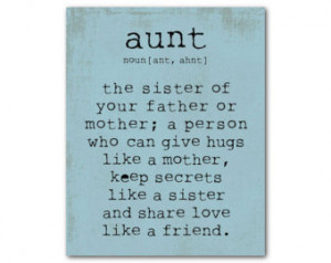 Wall Art - An aunt is a person - Aunt Quote Inspiration Typography ...