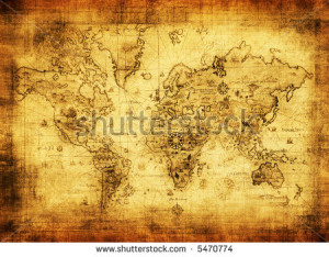 Ancient World Map The Stock...