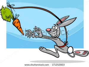 ... Illustration of Dangling A Carrot Saying or Proverb - stock vector