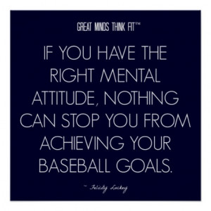 Baseball Quote 5: Attitude for Success Poster