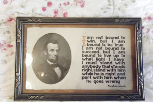 Antique Abraham Lincoln Picture and quote Possible Civil War era
