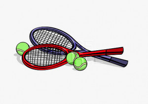 Cartoon Tennis Racket and Ball