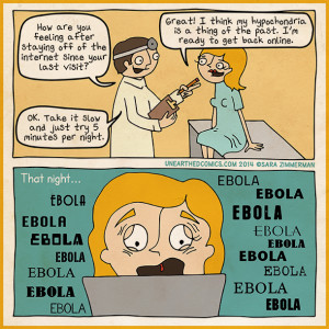 Hypochondria internet cartoon about ebola and the media scare