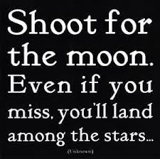 Shoot for the Moon. Even if you miss, you will land among the Stars ...