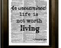 Unexamined Life Socrates Quote Art Print 8 x 10 Dictionary Page ...