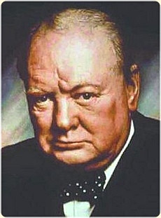 WINSTON CHURCHILL PORTRAIT. SECTION - fronting these Churchill ...