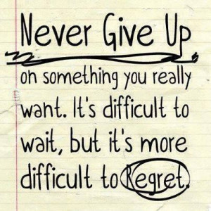 NEVER NEVER GIVE UP!