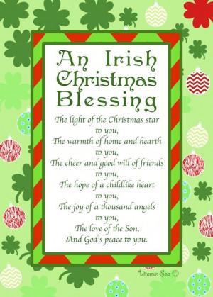 An Irish Christmas Prayer www.VitaminSeaDesign.com