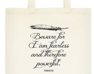 Frankenstein Tote - Book Bag - Mary Shelley Quote - Literary Quote ...