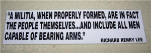 details about patriotic bumper sticker militi a bearing arms r h lee