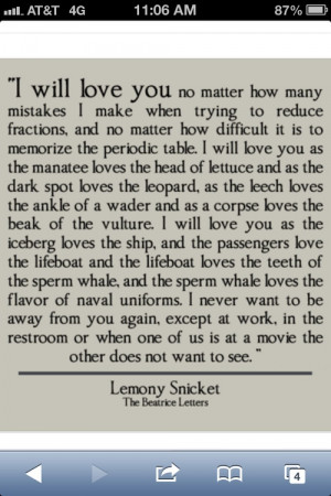 ... , Beatrice Letters, I Will, Movie Line, New Quotes, Lemony Snicket