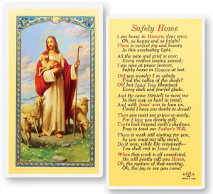 safely home prayer card