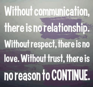 is no relationship, without respect there is no love. Without trust ...