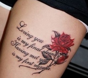 beautiful quote and flower tattoo Baby Boy Tattoo Quotes