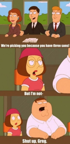 Three Sons, Family Guy, Meg Griffin, three sons, Greg, Peter Griffin