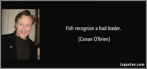 Fish recognize a bad leader. - Conan O'Brien