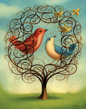 Cute tattoo idea. The parents and their kids “leaving the nest”