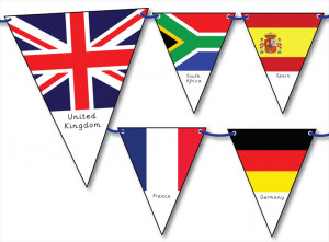 huge set of 50 mini world flags displayed on bunting. Perfect for ...