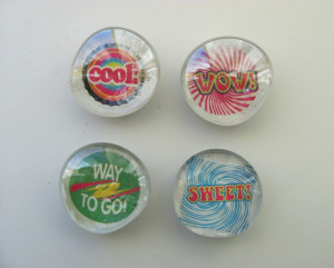 School Achievement Sayings Glass Marble Magnets Hand Crafted by Skye