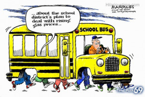 Funny school bus cartoon