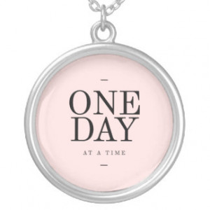 One Day Perseverance Quote Blush Pink Gift Necklaces