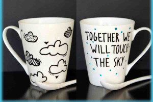 Coffee mug with Sharpie creative quotes!!!