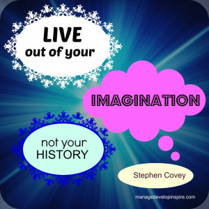 out of your imagination, not your history. Stephen R Covey. Quotes ...