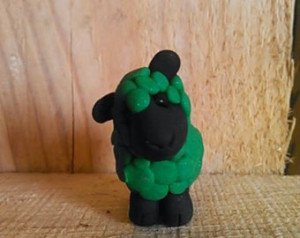 Verde a polymer clay sheep figure - clay sheep - desk pet - the clay ...
