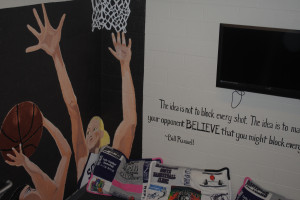 painted on the walls of the girls basketball locker room with a quote ...