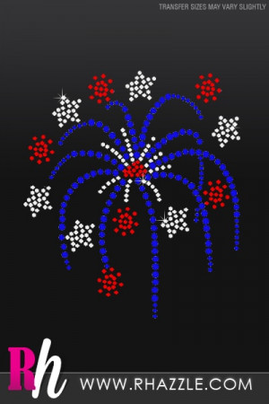 Red, White and Blue Fireworks Rhinestone Shirt