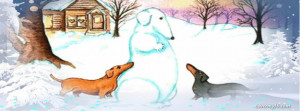 Dachshund's Snow man Facebook Cover