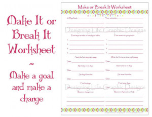 Make It or Break It Printable Worksheets - 24 Days of Habit and Life ...
