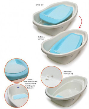 baby bathtub with tray and