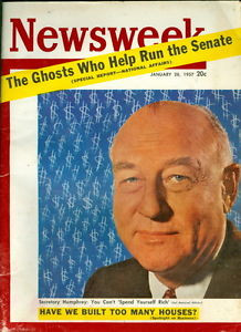 1957 Newsweek Magazine George M Humphrey Secretary of Treasury Cut