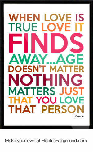 ... away age doesn t matter nothing matters just that you love that person