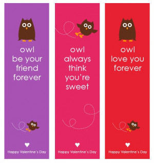Owl Valentine's Day FREE Bookmark Printables. For more #Valentine ...