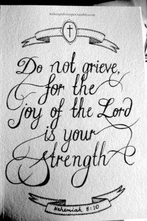 Do Not Grieve For The Joy OF The Lord Is Your Strenght - Joy Quotes