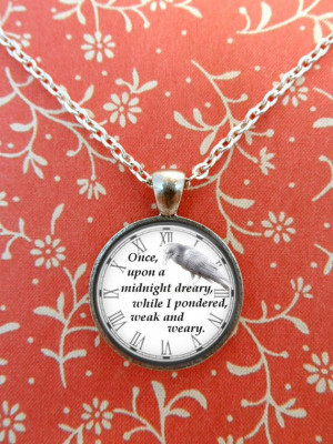 Poe Necklace, Literary Quotes, Edgar Allen, Gothic, Halloween T918