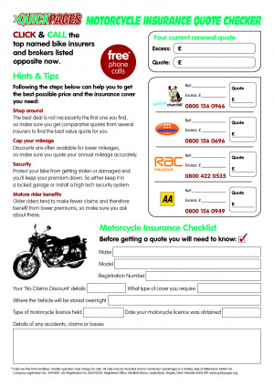 MOTORCYCLE INSURANCE QUOTE CHECKER (PDF)