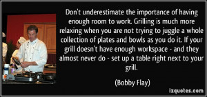 Don't underestimate the importance of having enough room to work ...