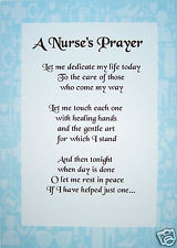 PRAYER FOR A NURSE or A DOCTOR - PERSONALISED POEM - A4 - LAMINATED ...
