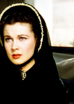 Vivien Leigh as Scarlett O’Hara in GWTW after looking at a list of ...
