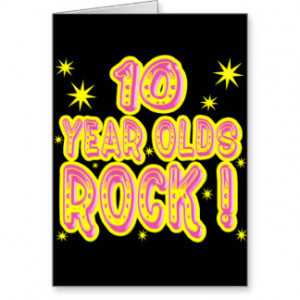 10 Year Olds Rock! (Pink) Greeting Card