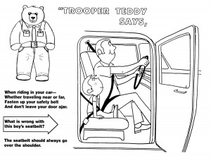 Seat Belt Safety Coloring Pages Sheets