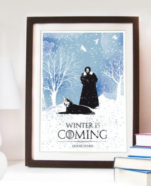 Game of Thrones Jon Snow House Stark winter is by 2ToastDesign, $19.95