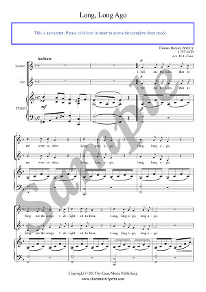 Program Notes on Long Long Ago by Bayly T H