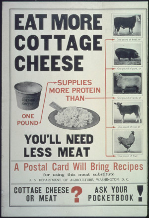 VINTAGE POSTER SUNDAY, EAT MORE COTTAGE CHEESE