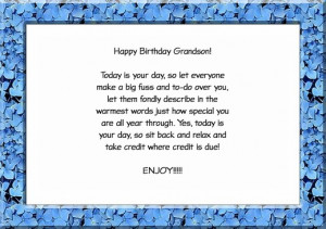 Birthday Card Verses Grandson